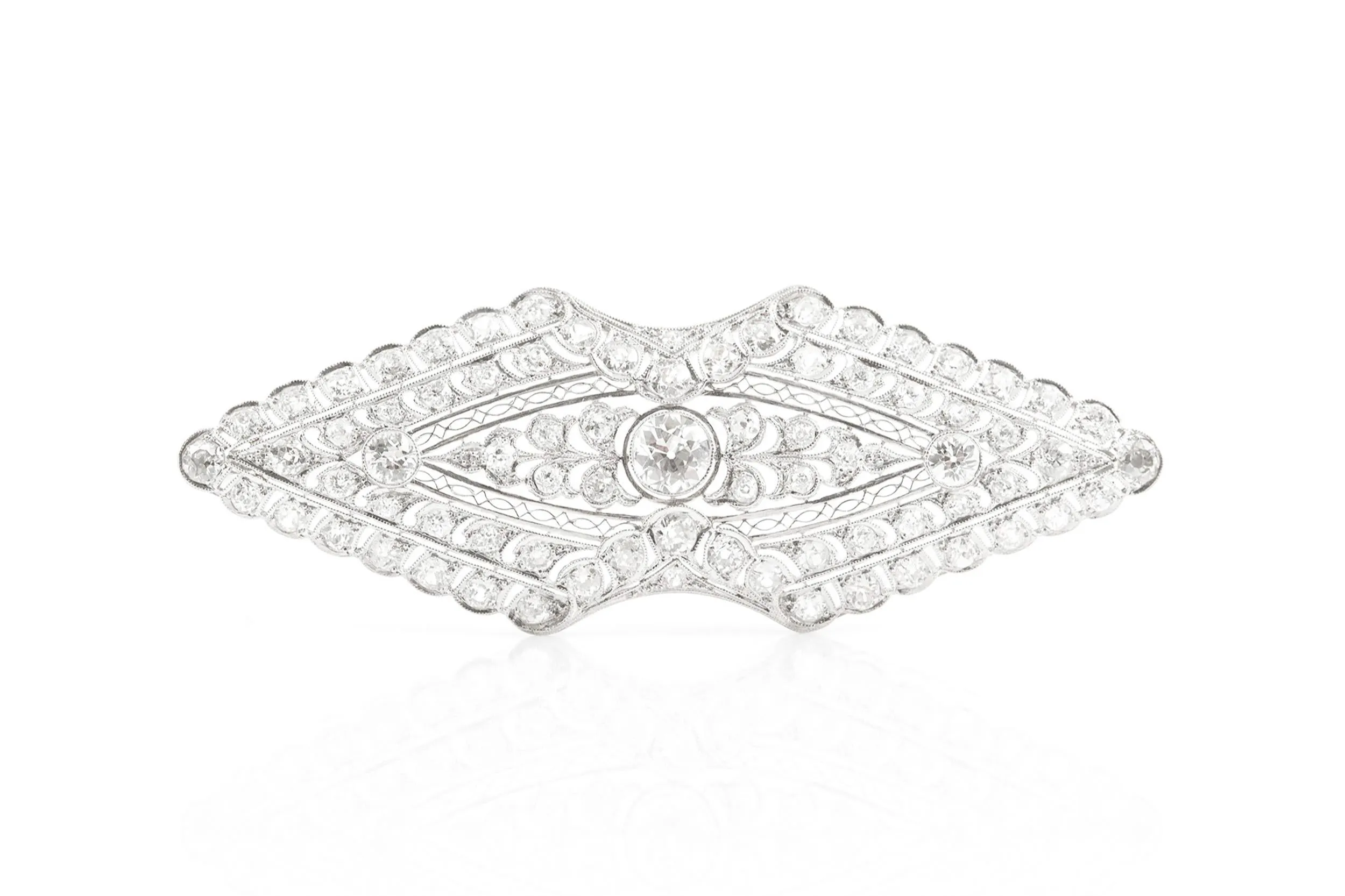 Antique Edwardian 1910s 7.00 Carat Diamond Brooch