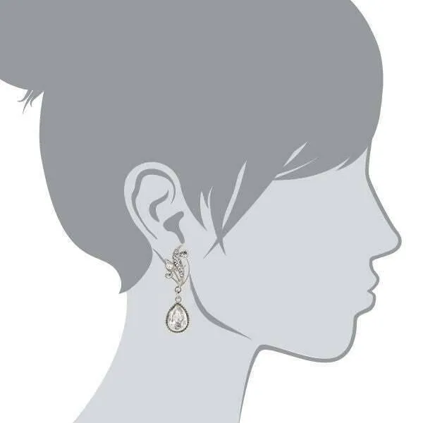 Antiquities Couture Austrian Crystal Vine Teardrop Earrings