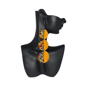 Beaded Maasai Triple Circle Earrings