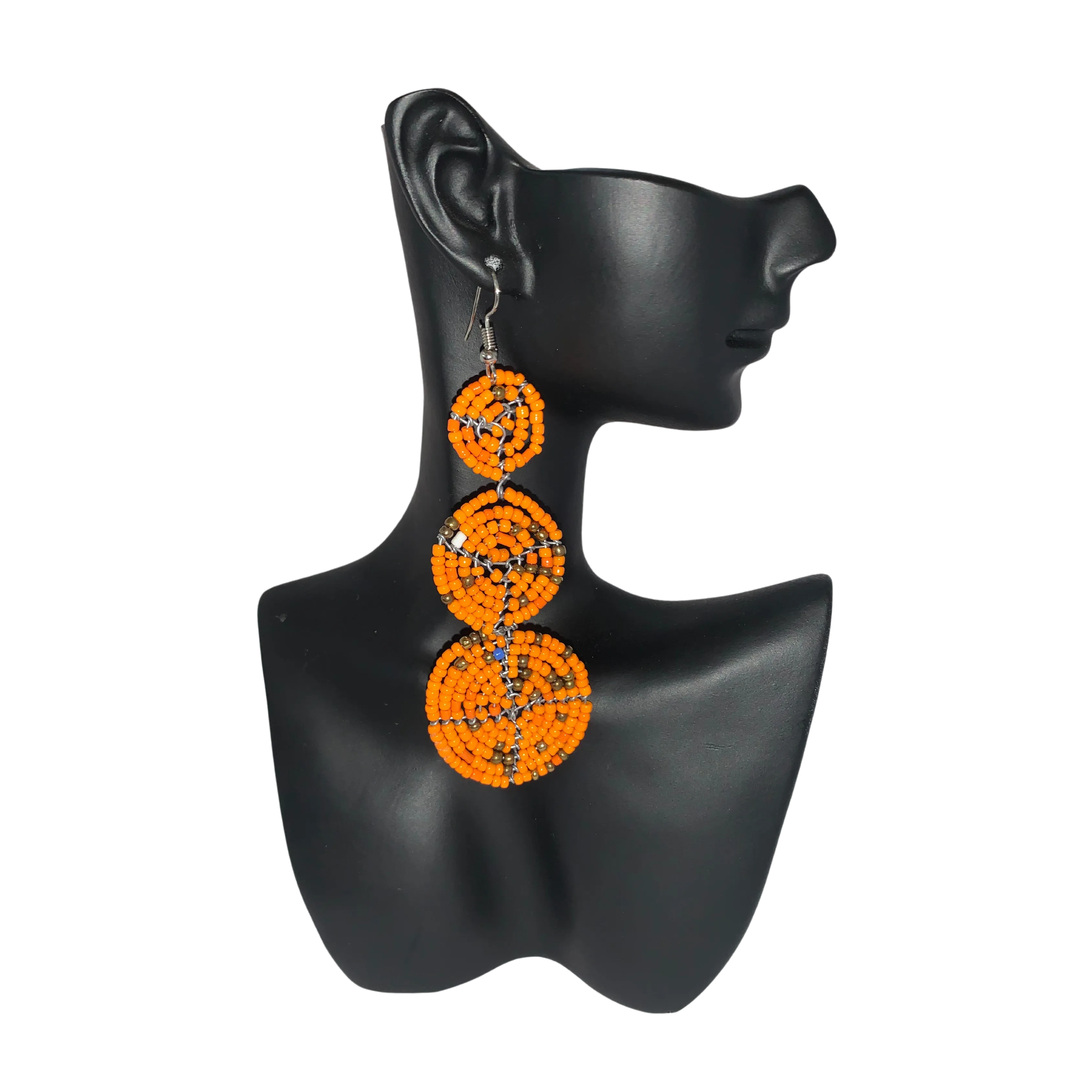 Beaded Maasai Triple Circle Earrings
