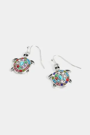 Bedazzled Turtle Earrings