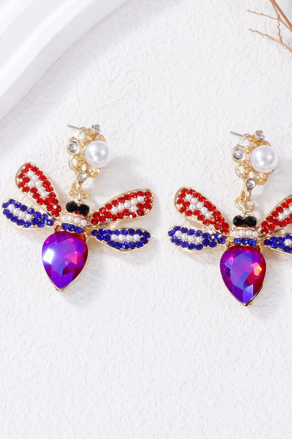 Bee Earrings - Vibrant Rhinestone Elegance | Unique Jewelry Statement
