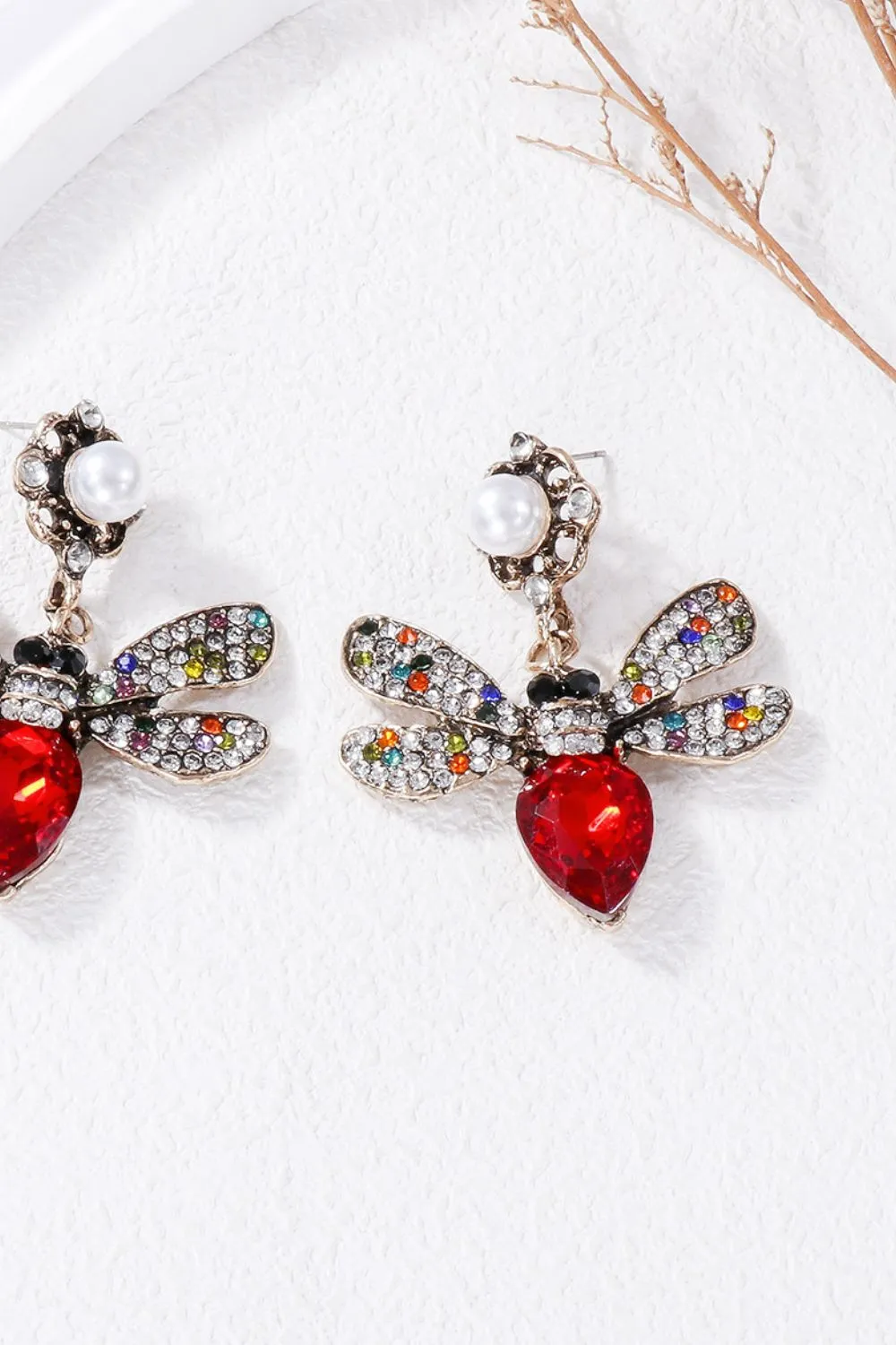 Bee Earrings - Vibrant Rhinestone Elegance | Unique Jewelry Statement