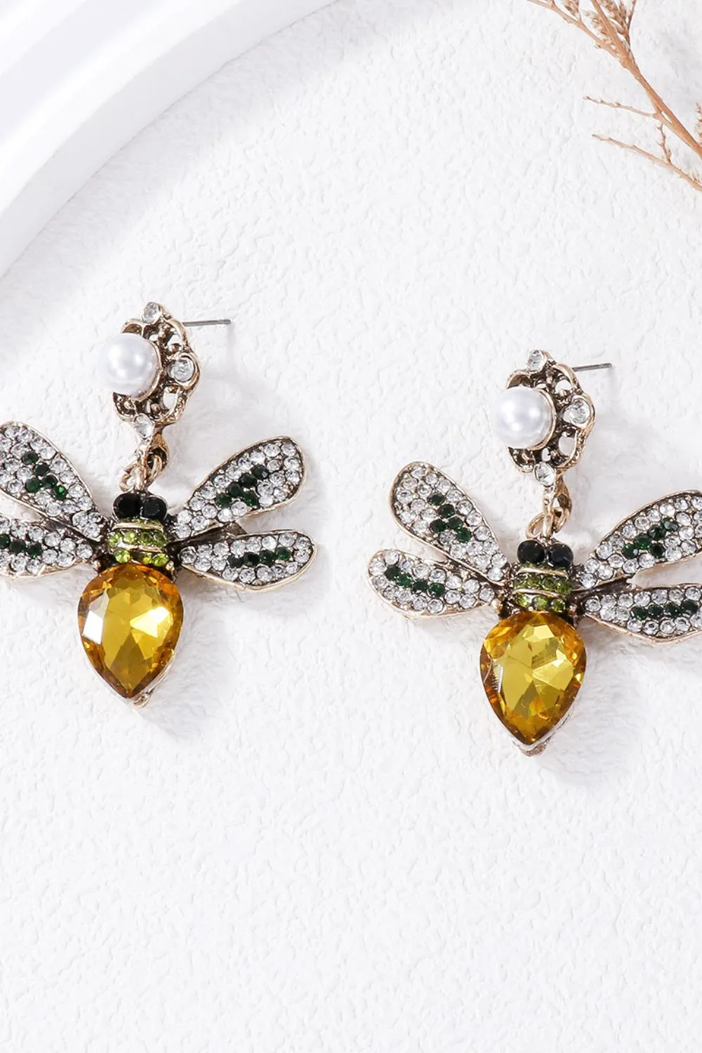 Bee Earrings - Vibrant Rhinestone Elegance | Unique Jewelry Statement