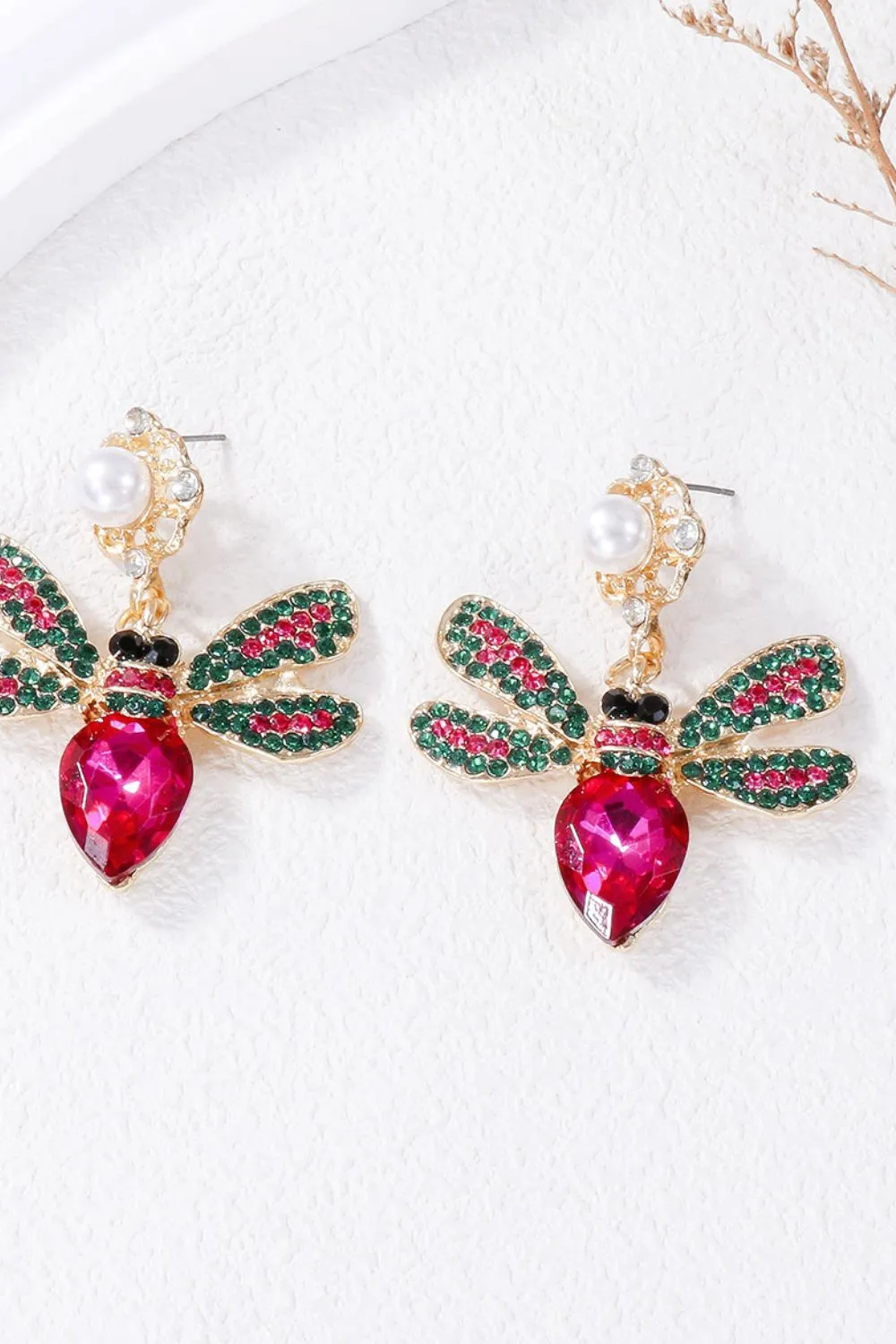 Bee Earrings - Vibrant Rhinestone Elegance | Unique Jewelry Statement
