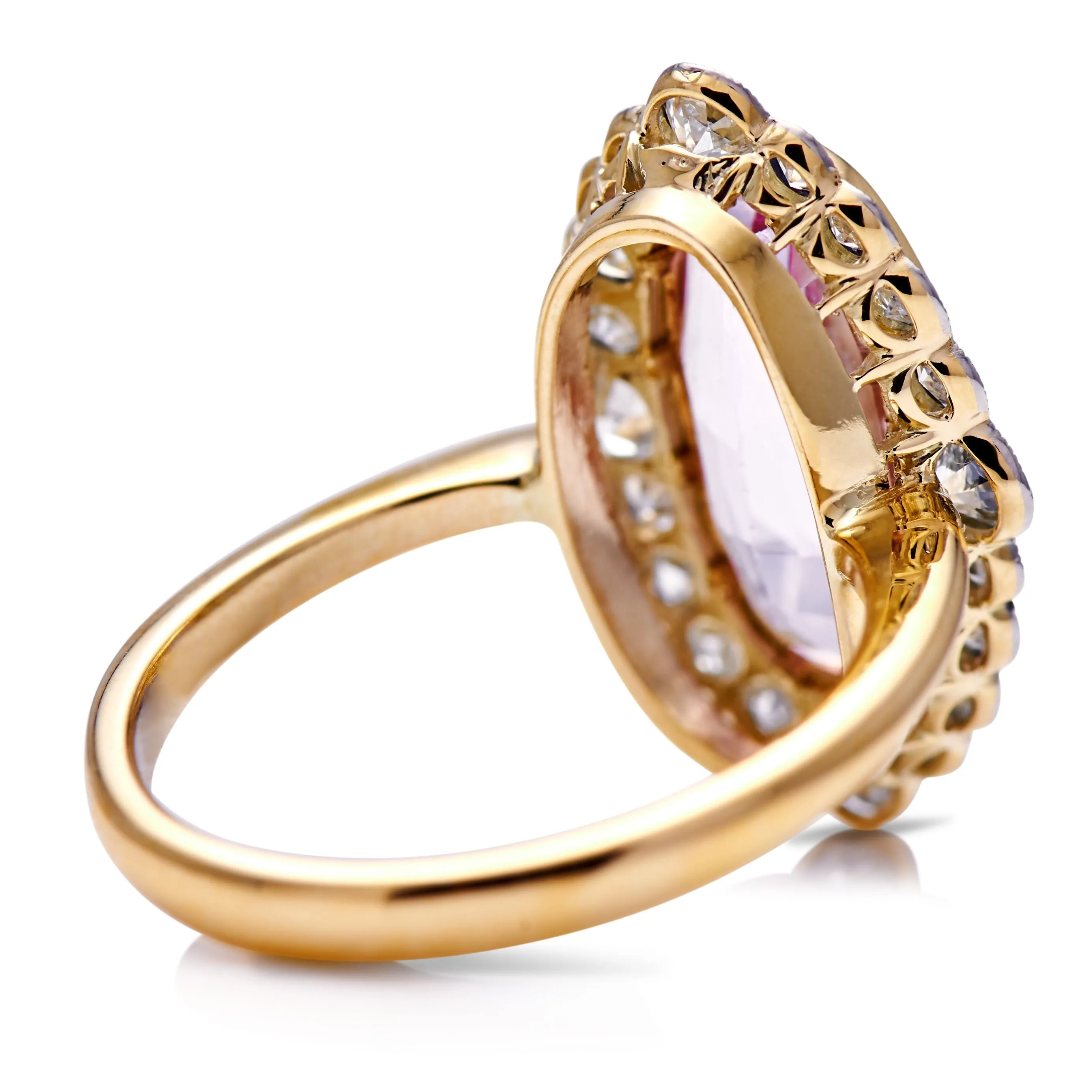 Belle Époque, 18ct gold, pink topaz and diamond ring