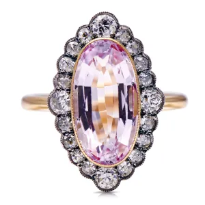 Belle Époque, 18ct gold, pink topaz and diamond ring