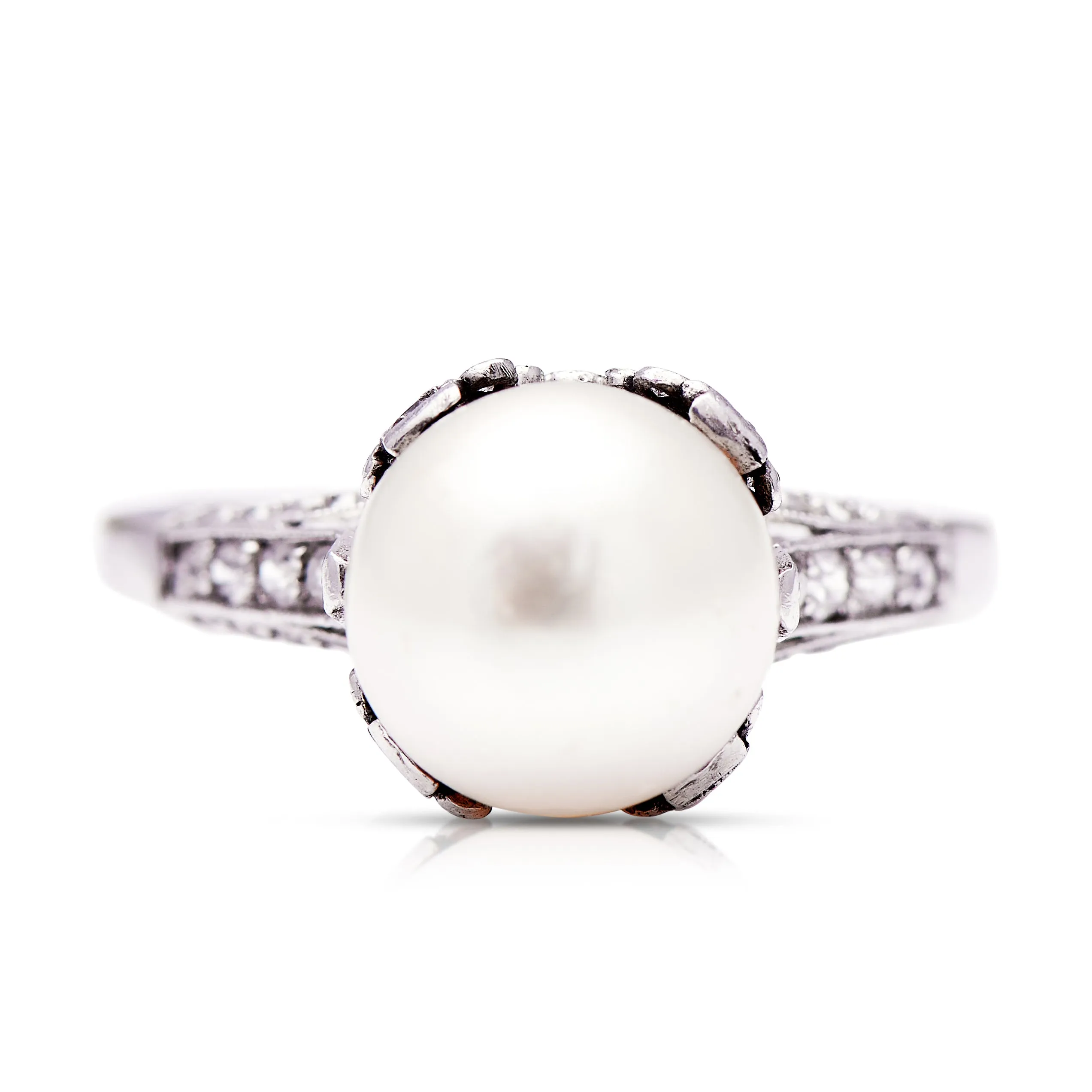 Belle Époque, natural pearl & diamond ring