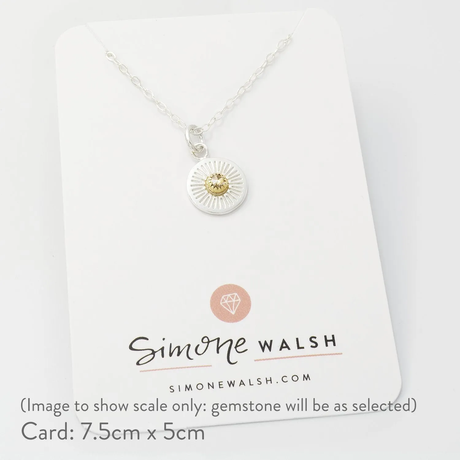 Birthstone Silver Pendant: Citrine