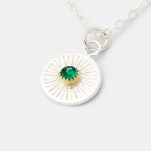 Birthstone Silver Pendant: Emerald