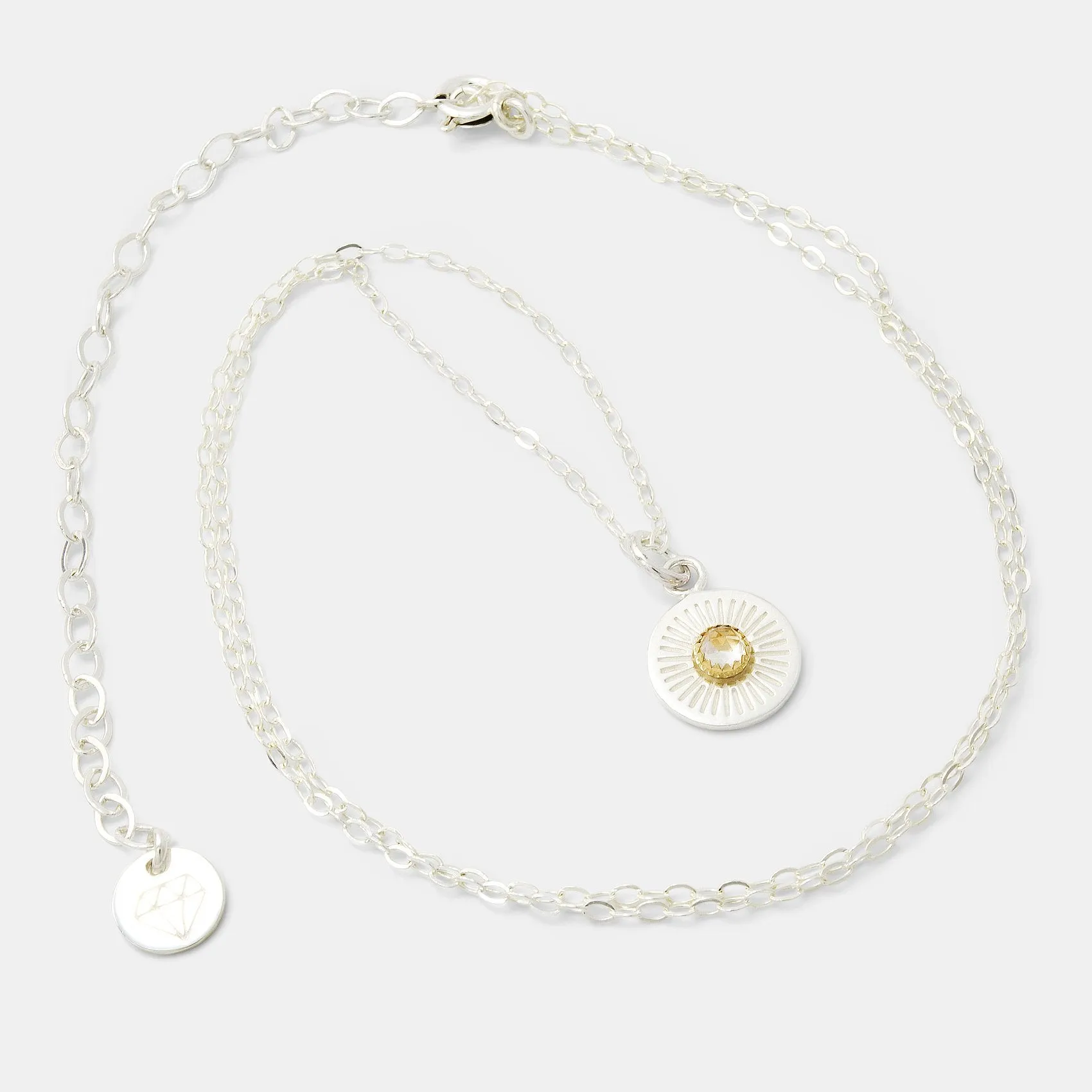 Birthstone Silver Pendant: White Topaz