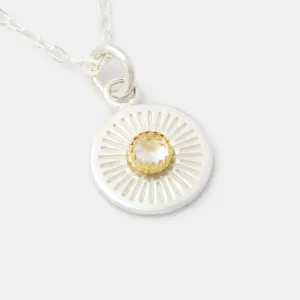 Birthstone Silver Pendant: White Topaz