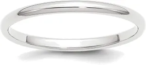 Bonyak Jewelry Platinum 2mm Half Round Wedding Band Size 8.5 Breathtaking