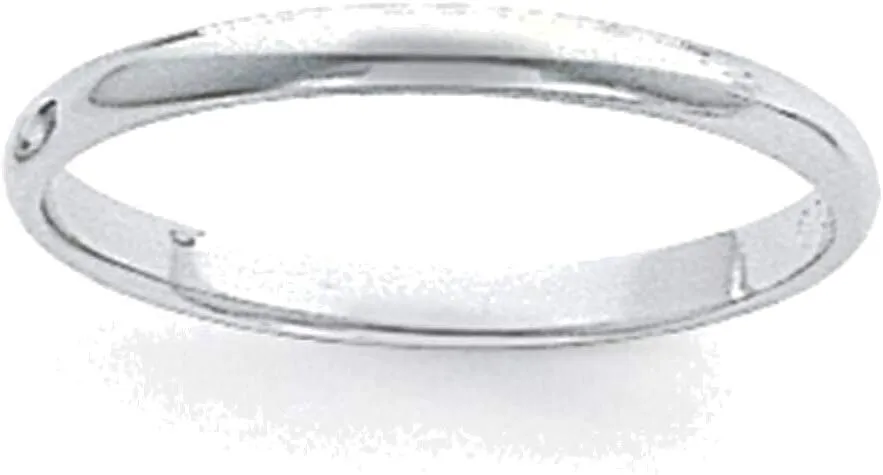 Bonyak Jewelry Platinum 3mm Half Round Featherweight Wedding Band Size 10.5 Lustrous