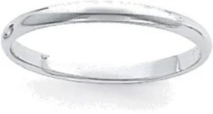 Bonyak Jewelry Platinum 3mm Half Round Featherweight Wedding Band Size 10.5 Lustrous