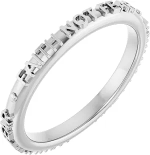 Bonyak Jewelry Platinum Faith Not Fear Ring Chic, Size 6