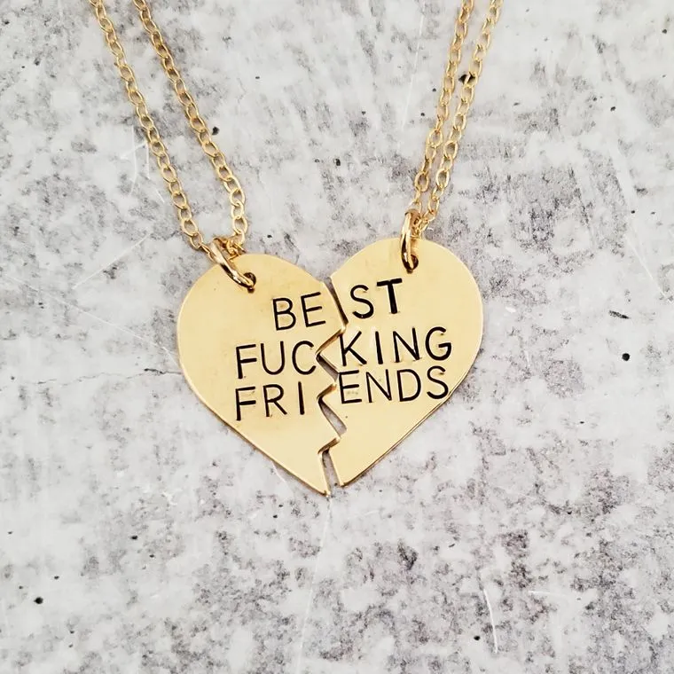 BRASS Broken Hearts Friendship Necklace CUNT