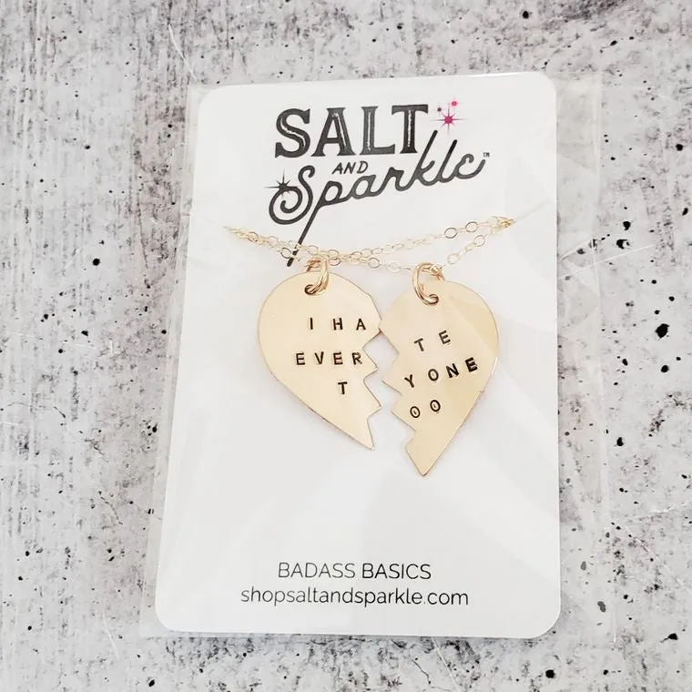 BRASS Broken Hearts Friendship Necklace CUNT