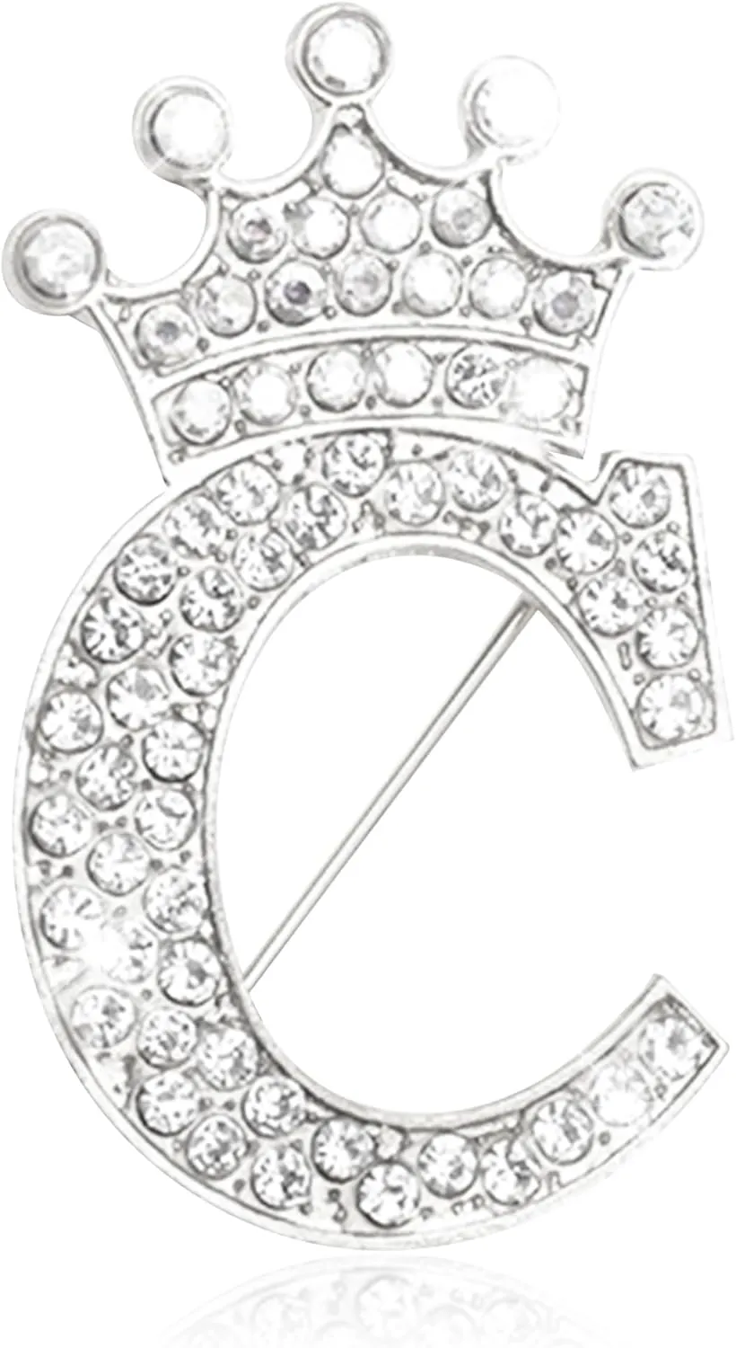 Brooches and Pins for Women Initial Brooch Pin Bag Charm Rhinestone Brooches for Wedding Dress Backpacks Clothing Crafts Accessories Custom Jewelry Gift