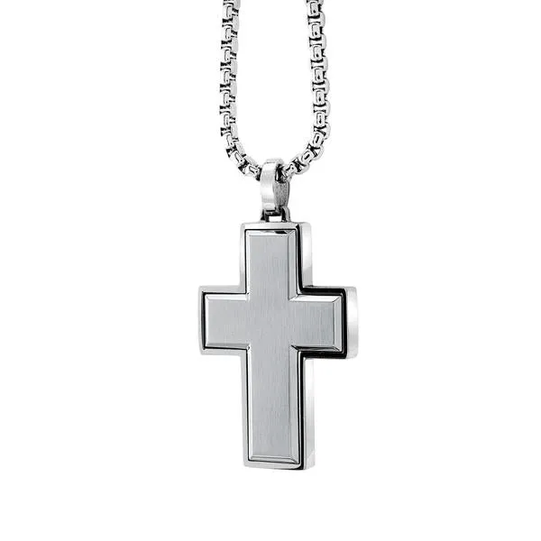 Brushed-Cross-Pendant | Italgem Steel