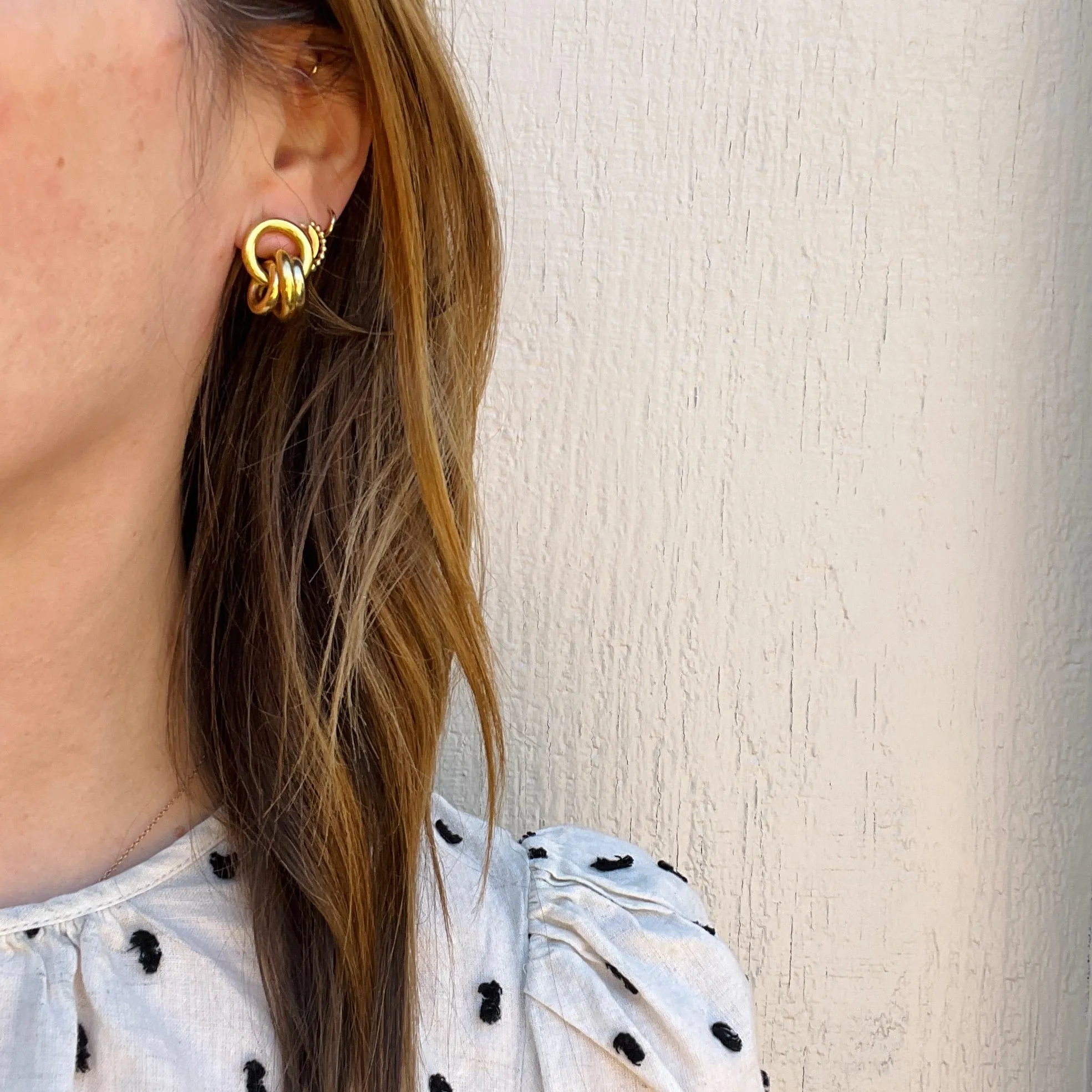 Buttery 18k Gold Rings Post Earrings