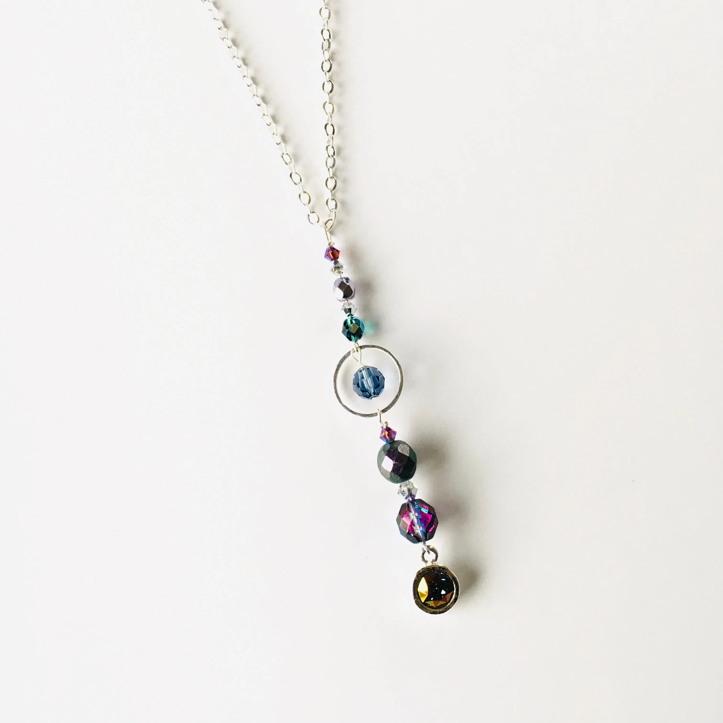 Charm Long Necklace featuring Sapphire Brandy