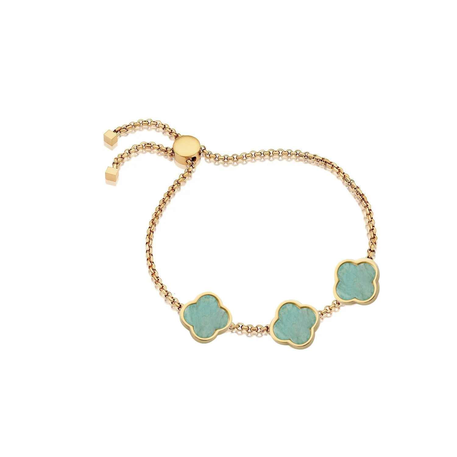 Clover Custom Name Bracelet (Gold)