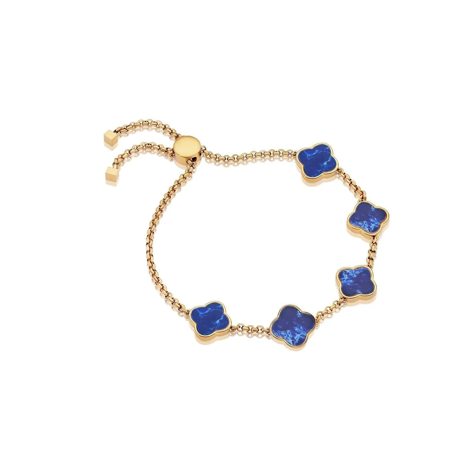 Clover Custom Name Bracelet (Gold)