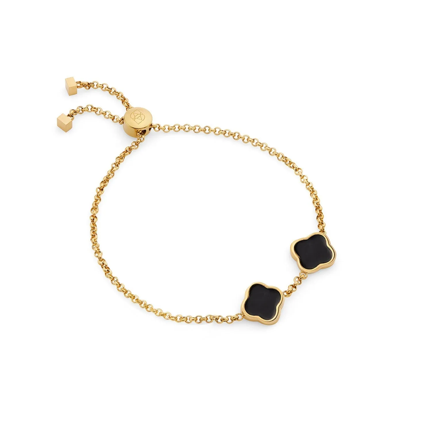 Clover Custom Name Bracelet (Gold)