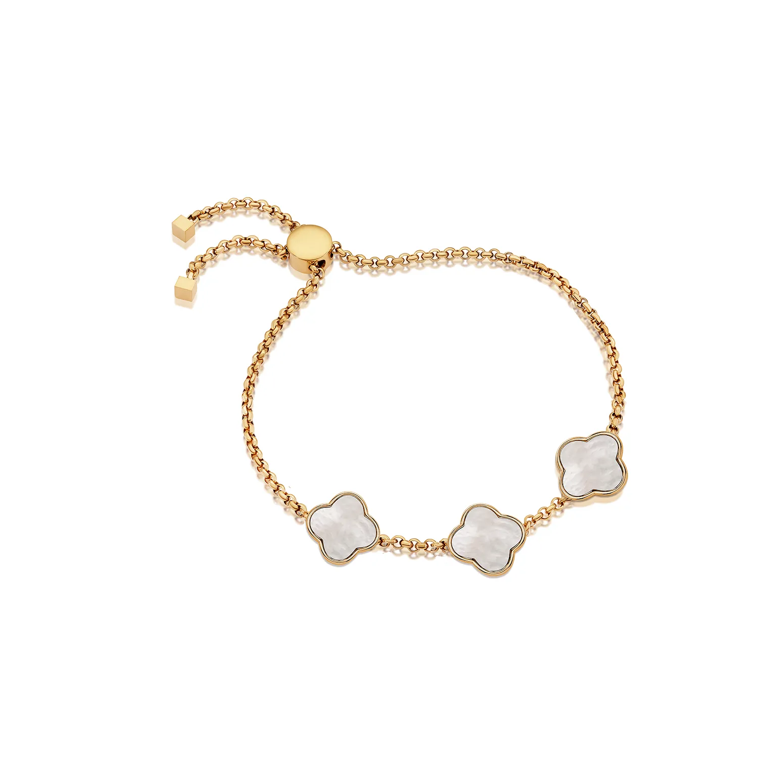 Clover Custom Name Bracelet (Gold)