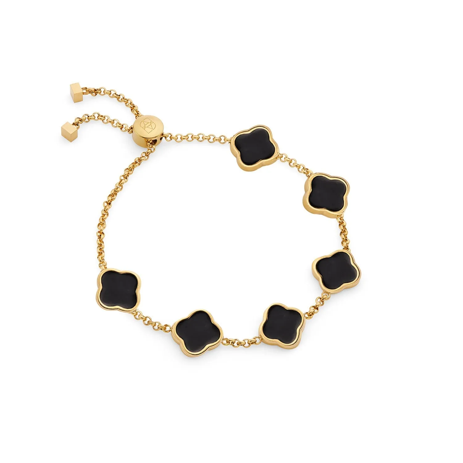 Clover Custom Name Bracelet (Gold)