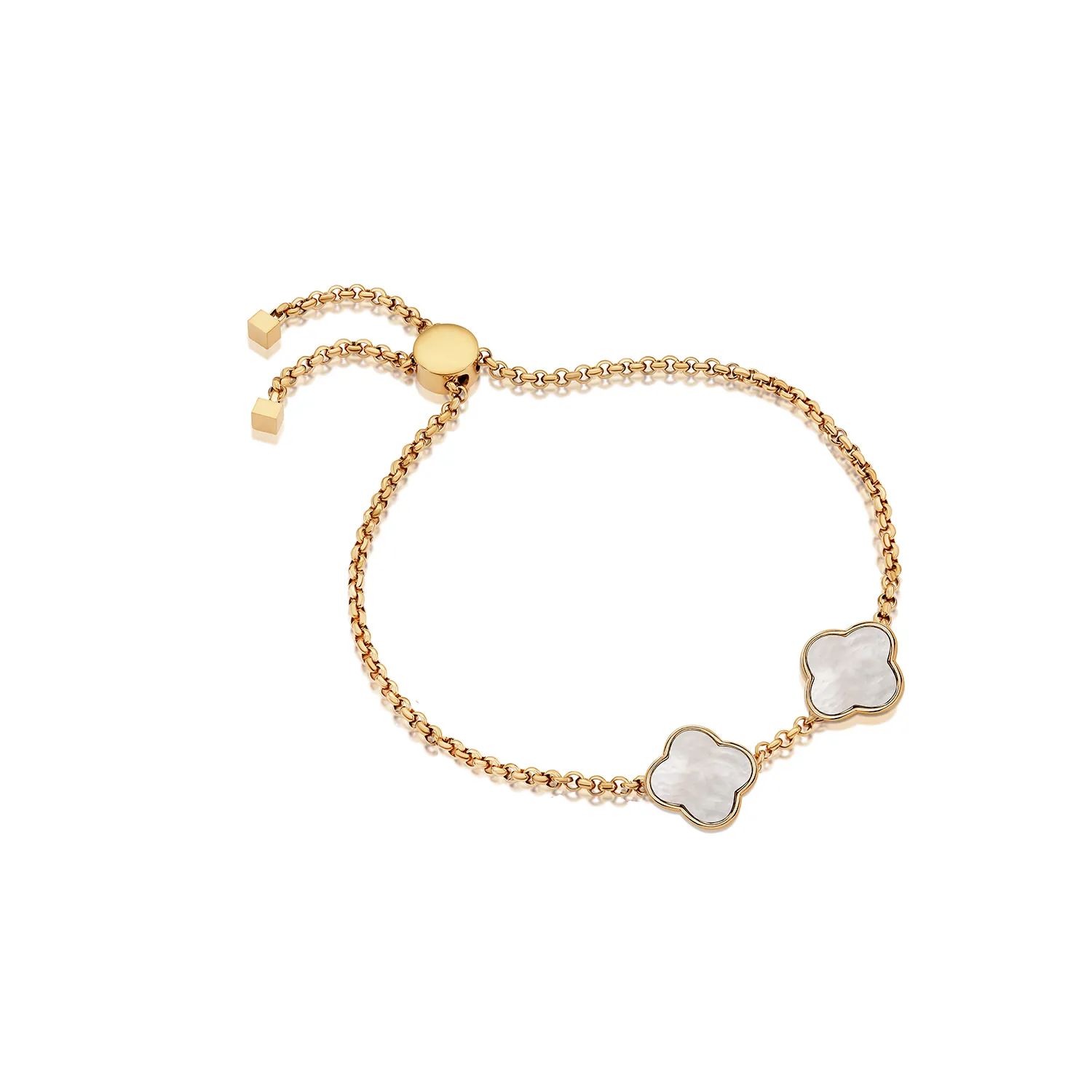 Clover Custom Name Bracelet (Gold)
