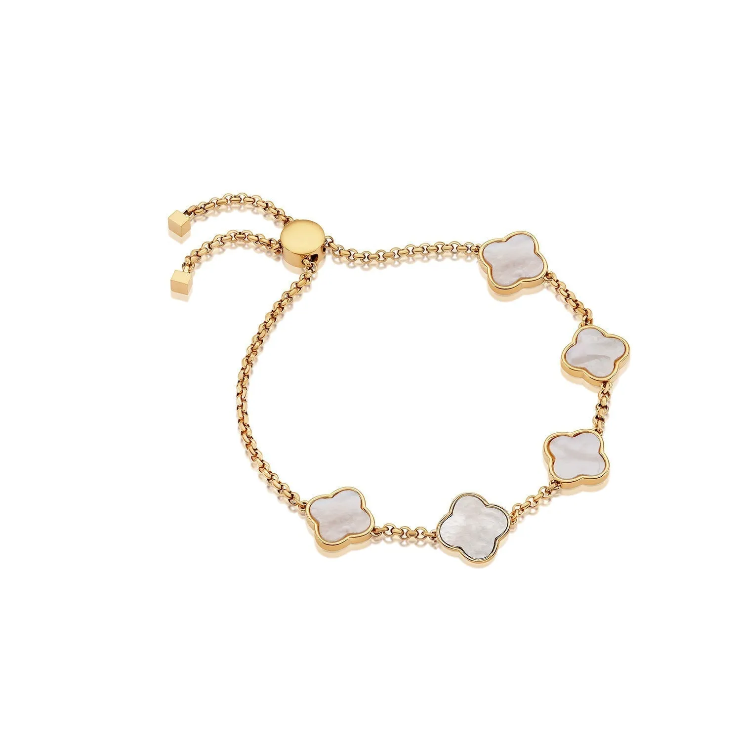 Clover Custom Name Bracelet (Gold)