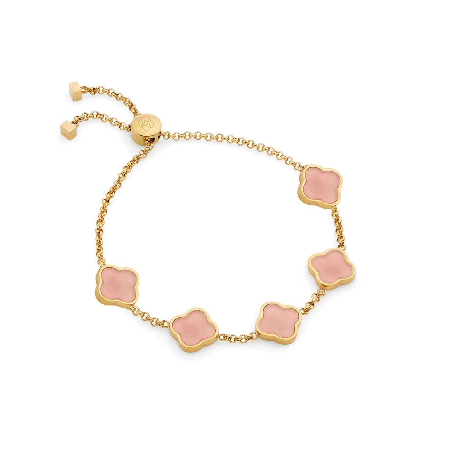 Clover Custom Name Bracelet (Gold)