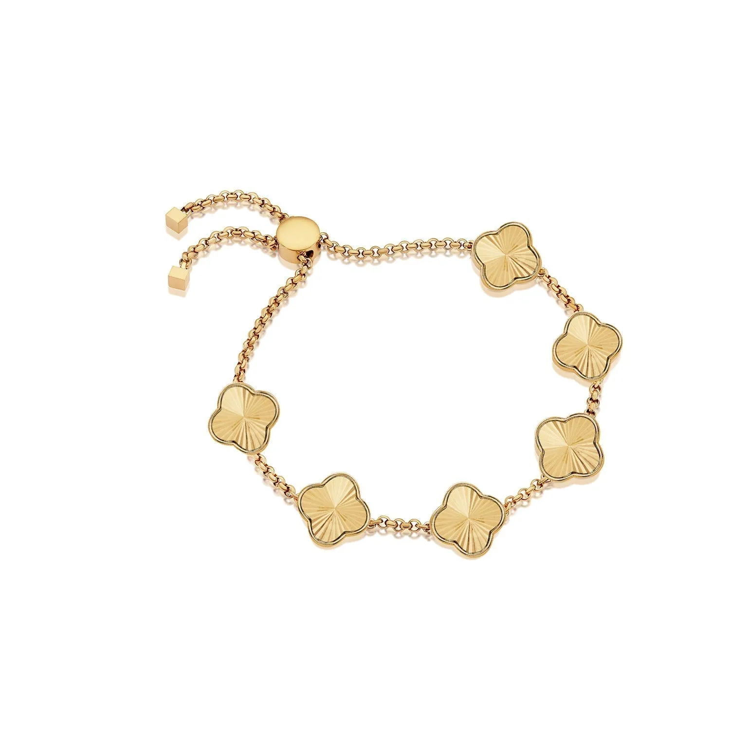 Clover Custom Name Bracelet (Gold)
