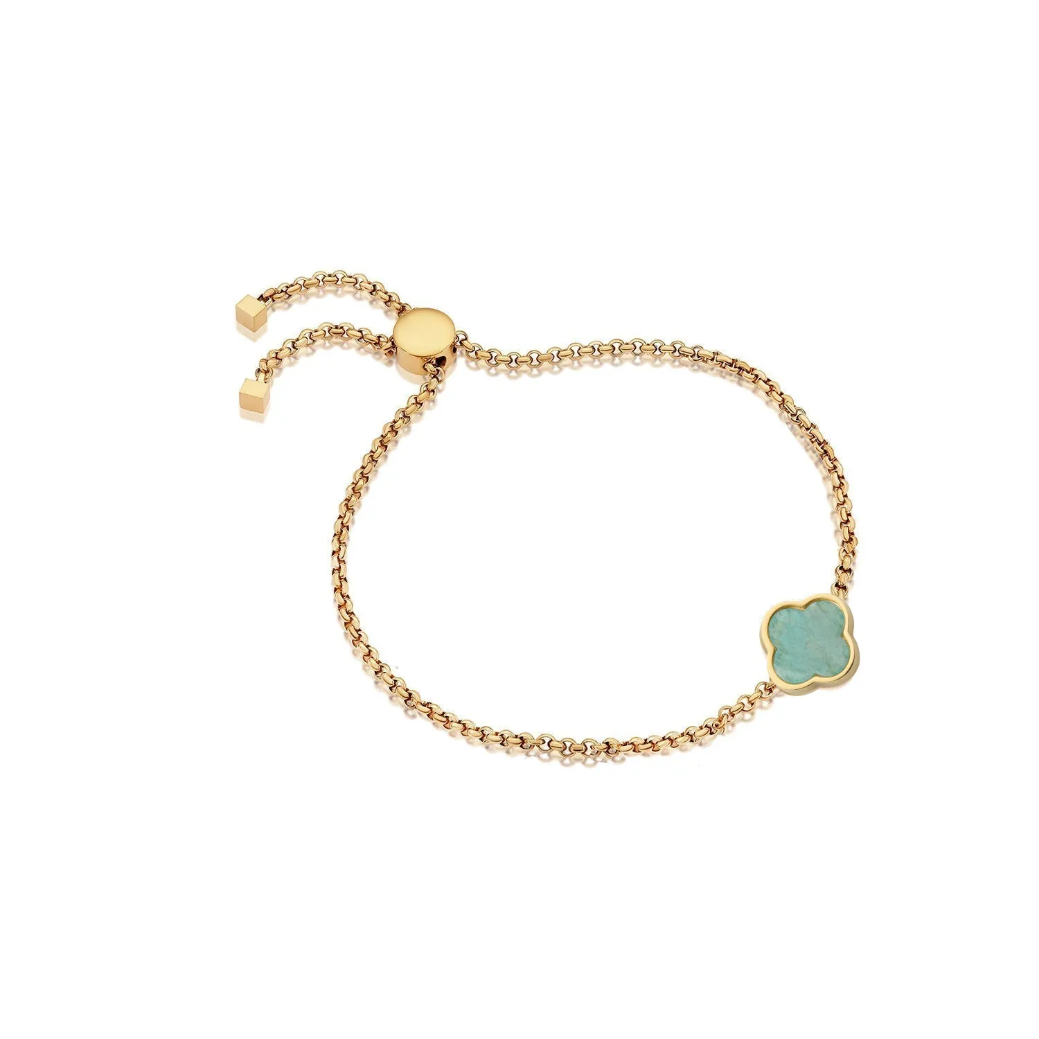 Clover Custom Name Bracelet (Gold)