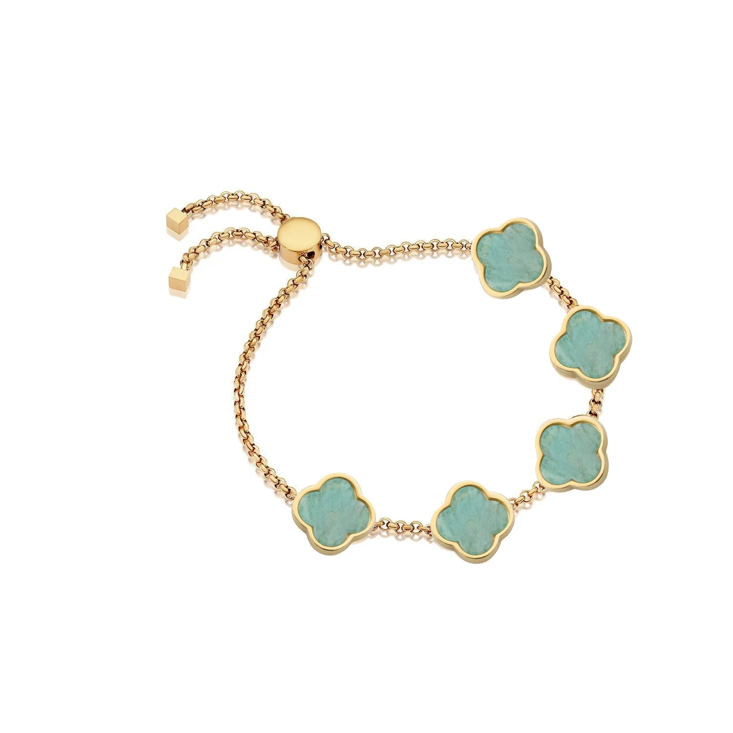 Clover Custom Name Bracelet (Gold)