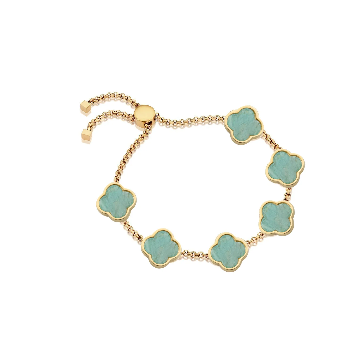 Clover Custom Name Bracelet (Gold)