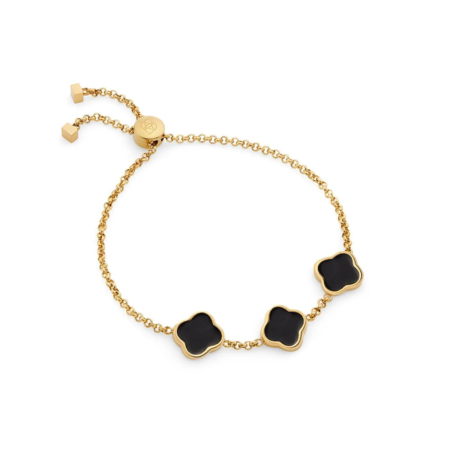 Clover Custom Name Bracelet (Gold)
