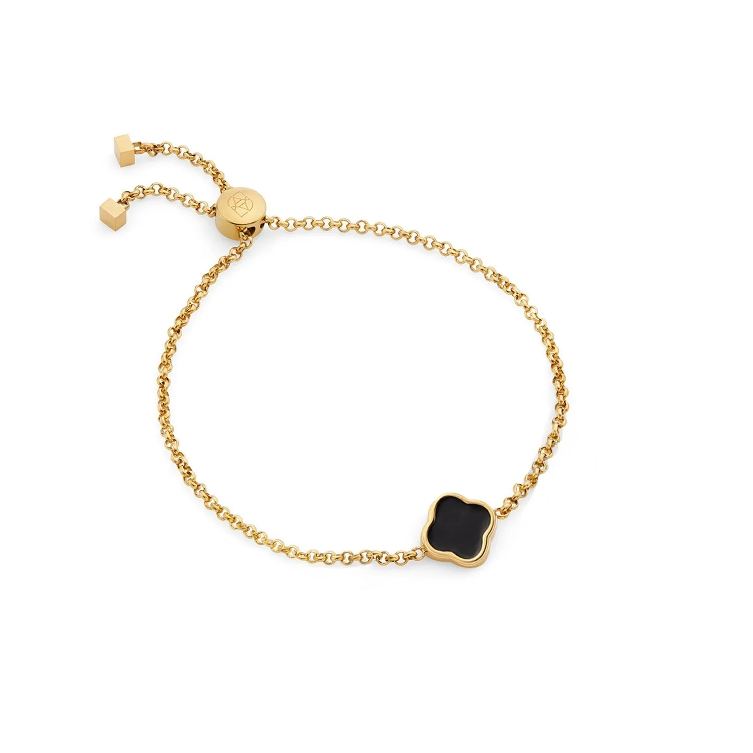 Clover Custom Name Bracelet (Gold)