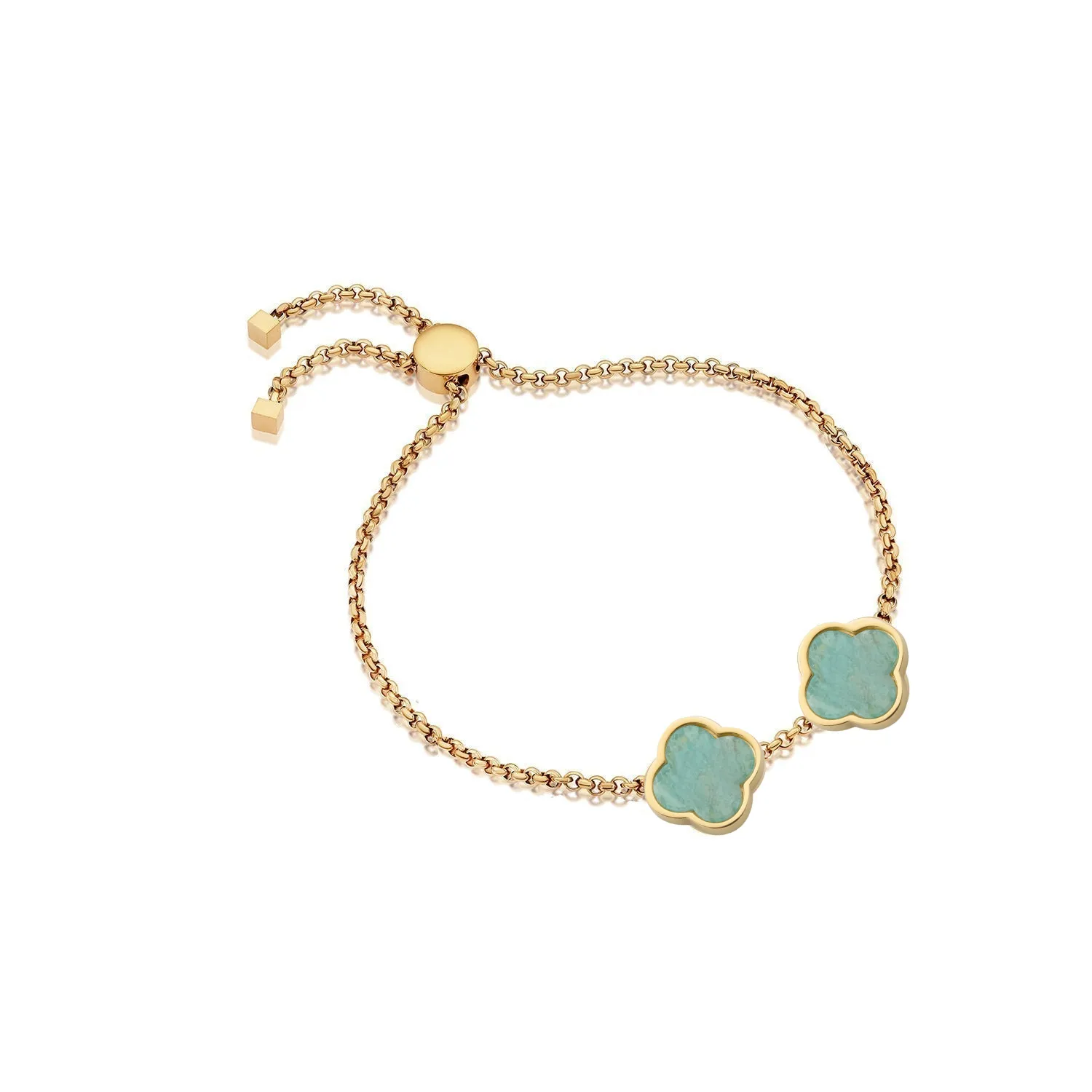 Clover Custom Name Bracelet (Gold)