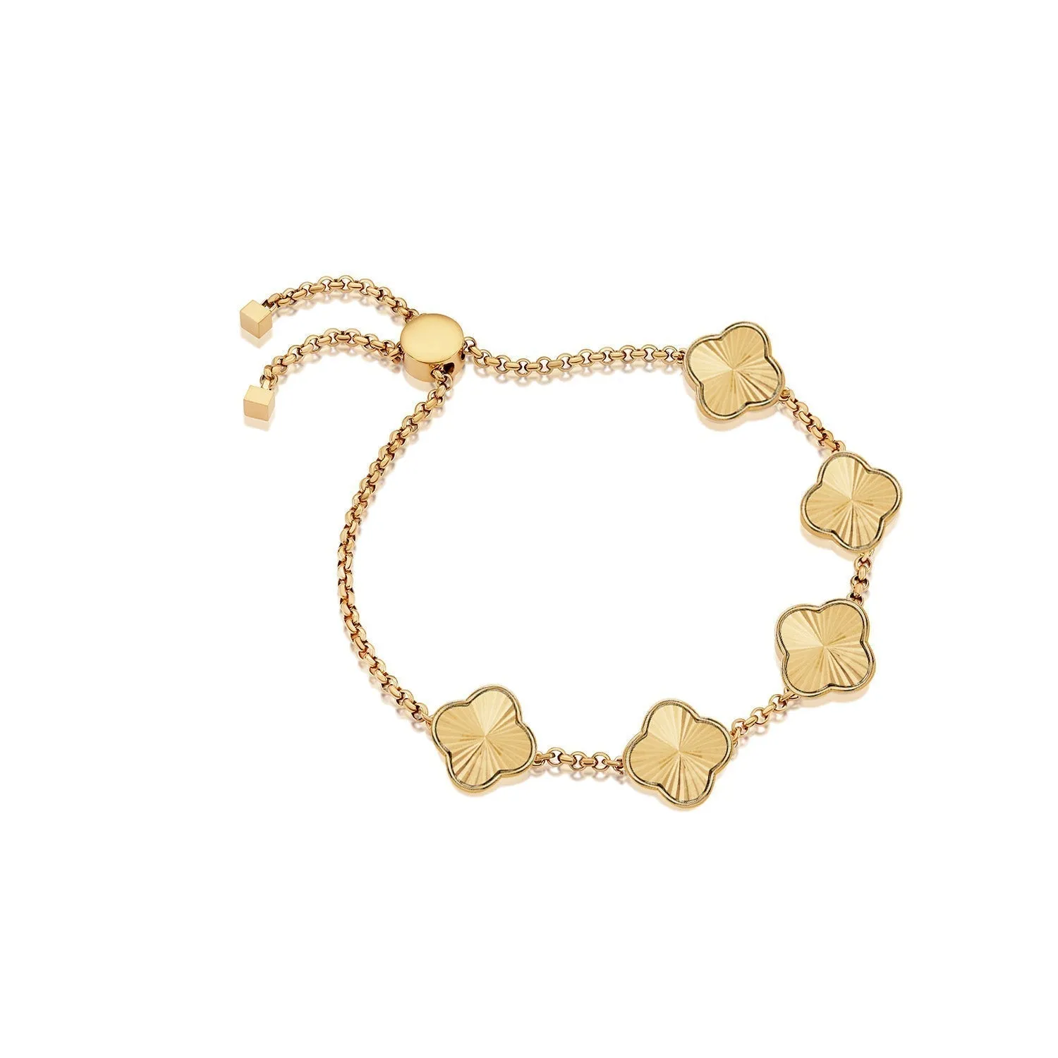 Clover Custom Name Bracelet (Gold)