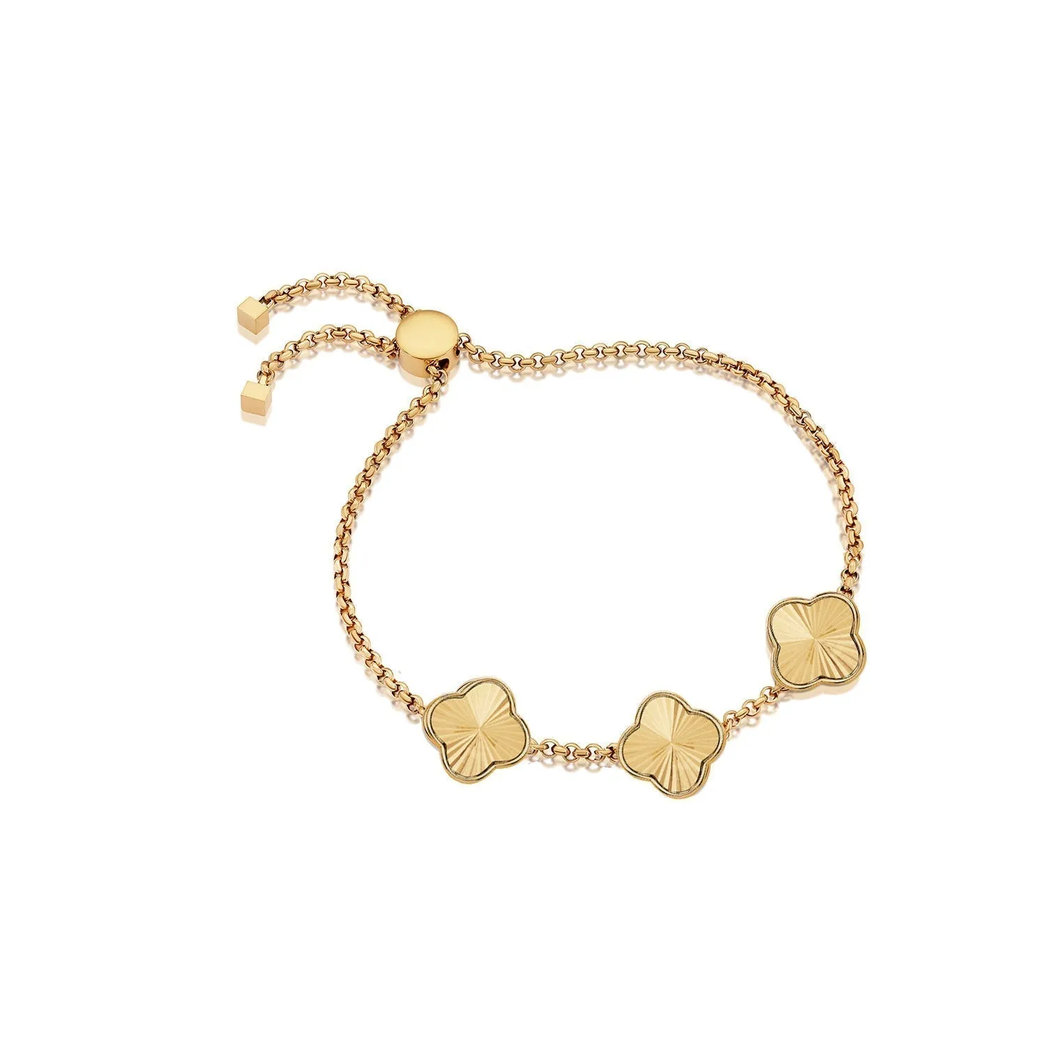 Clover Custom Name Bracelet (Gold)