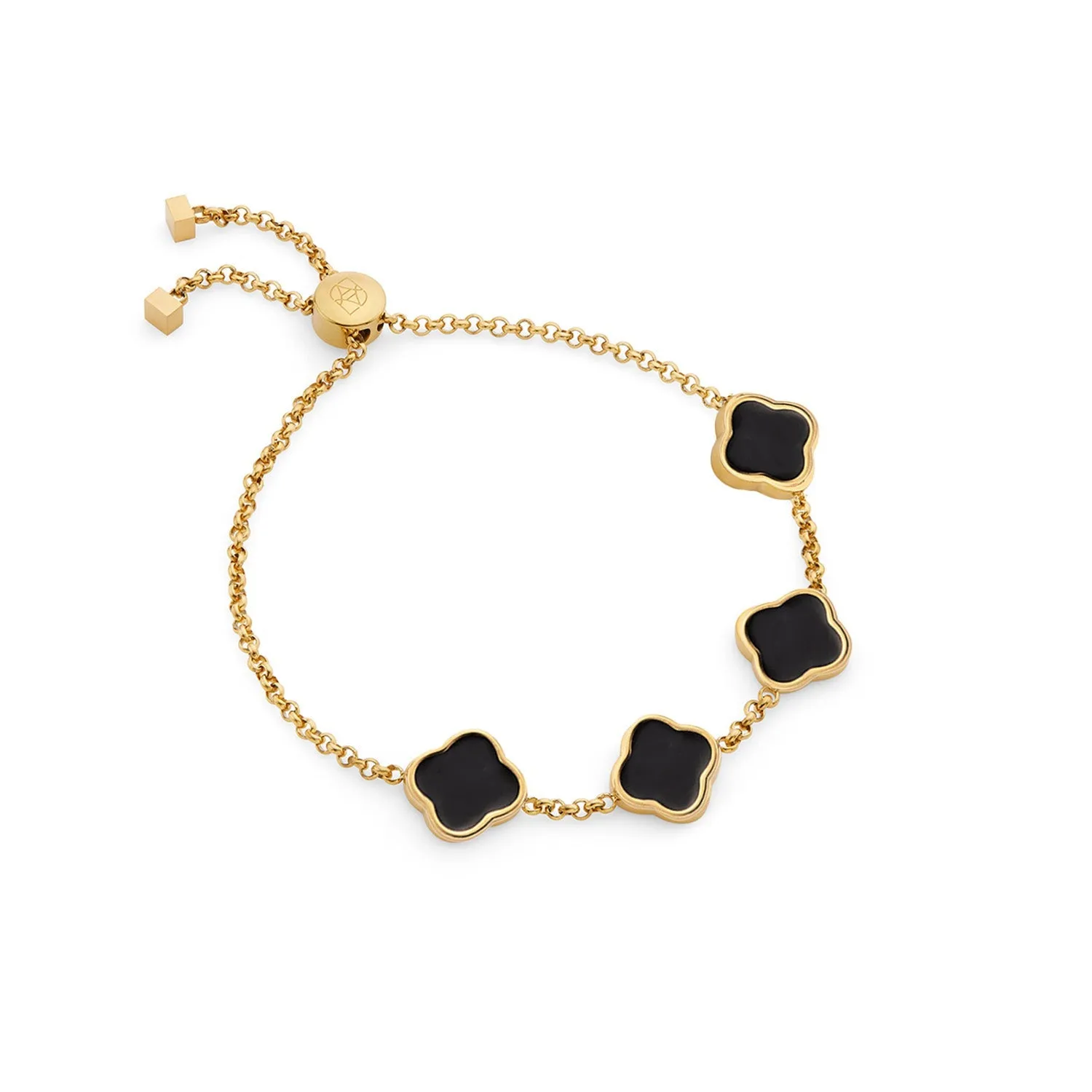 Clover Custom Name Bracelet (Gold)