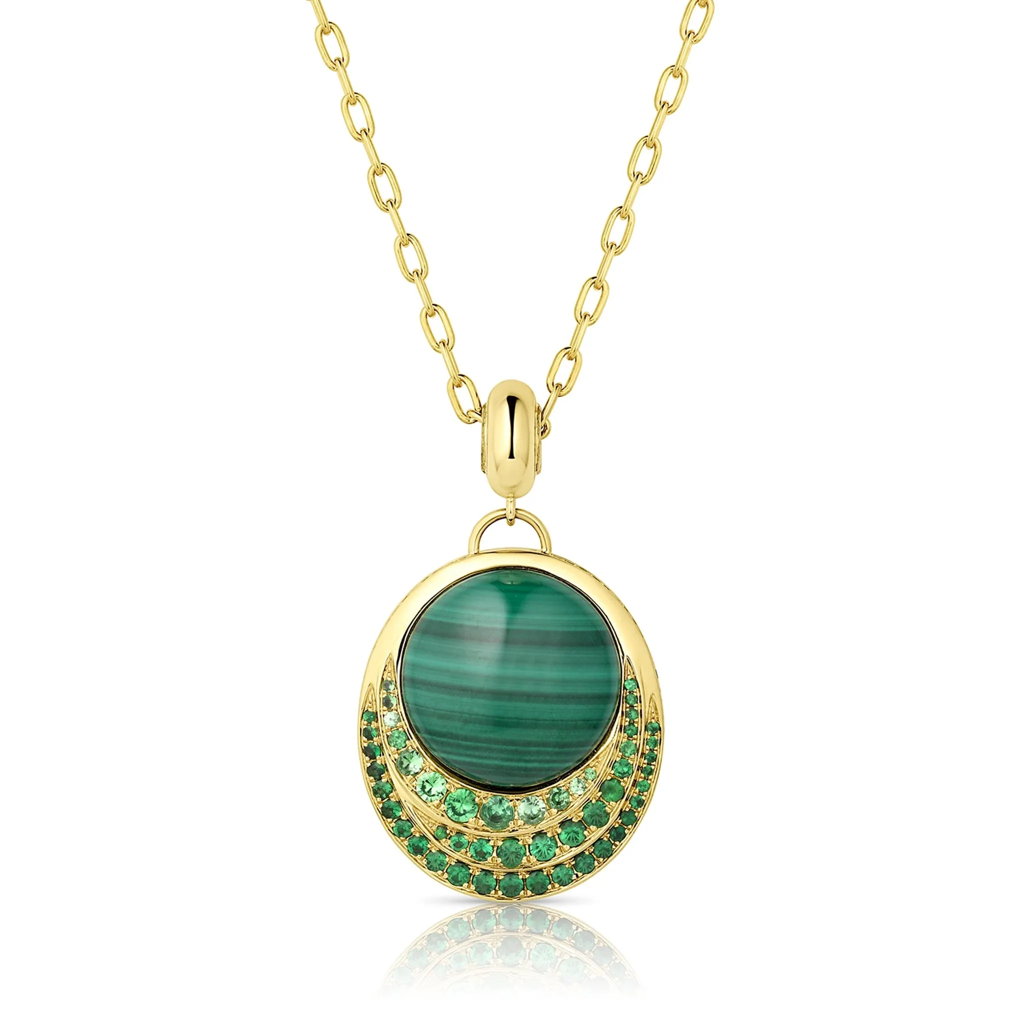COLOR WAVE PENDANT NECKLACE - Malachite