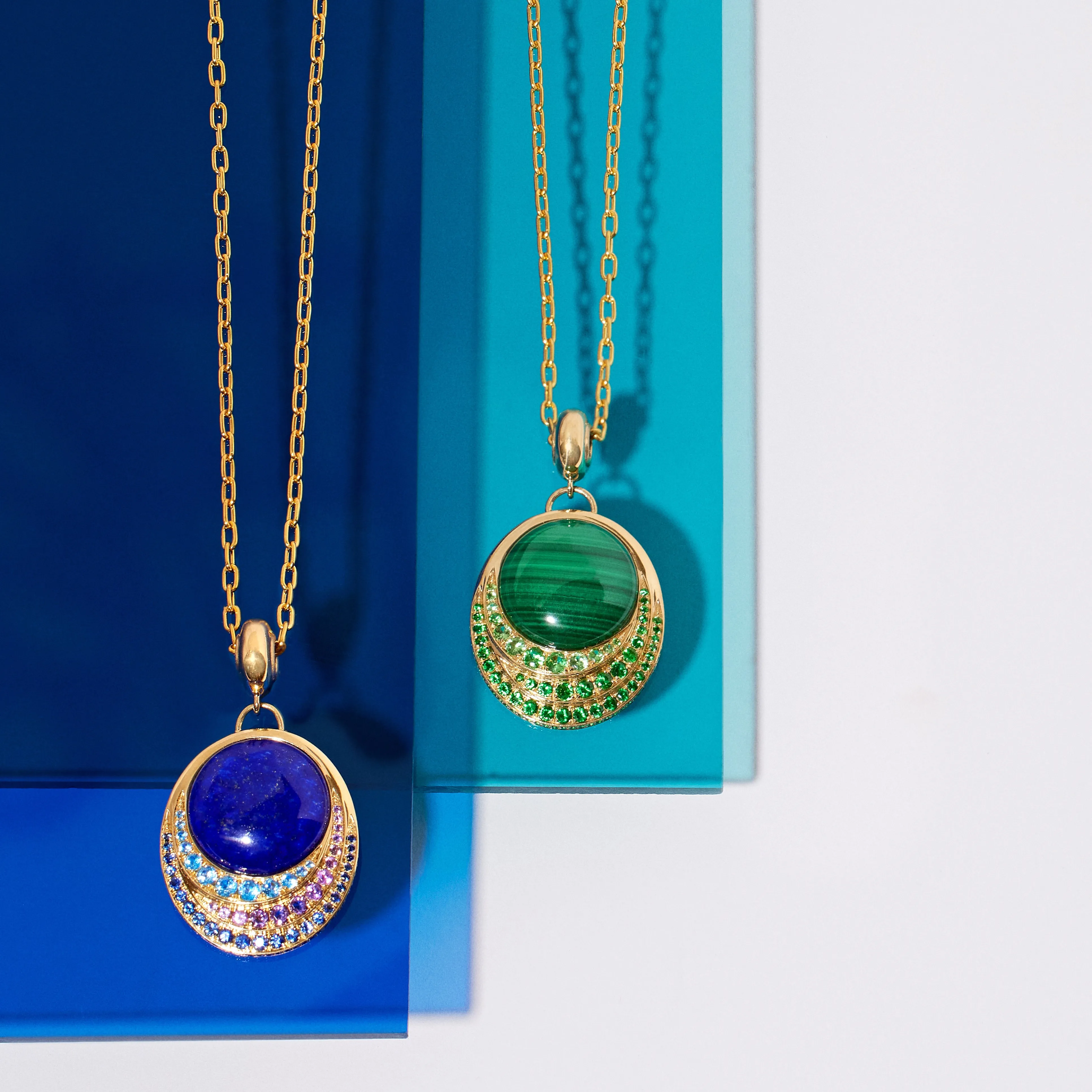 COLOR WAVE PENDANT NECKLACE - Malachite
