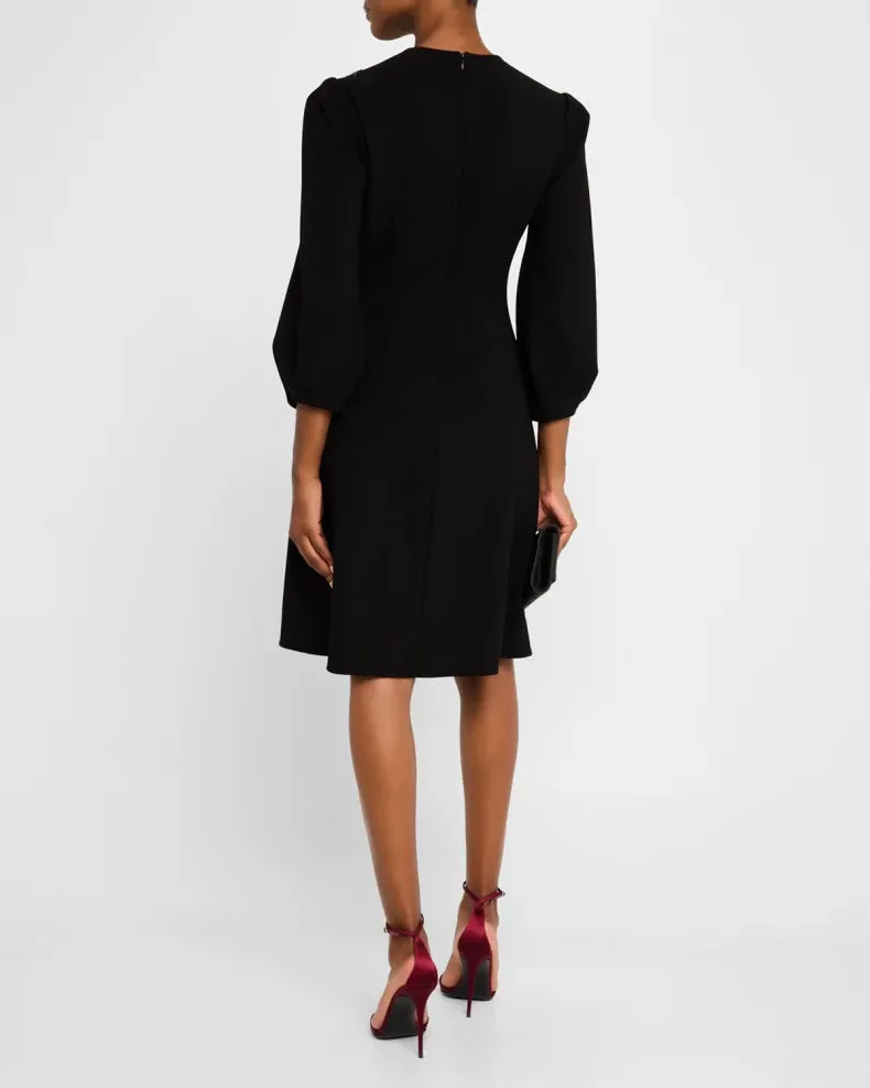 Crepe Floral Applique Dress