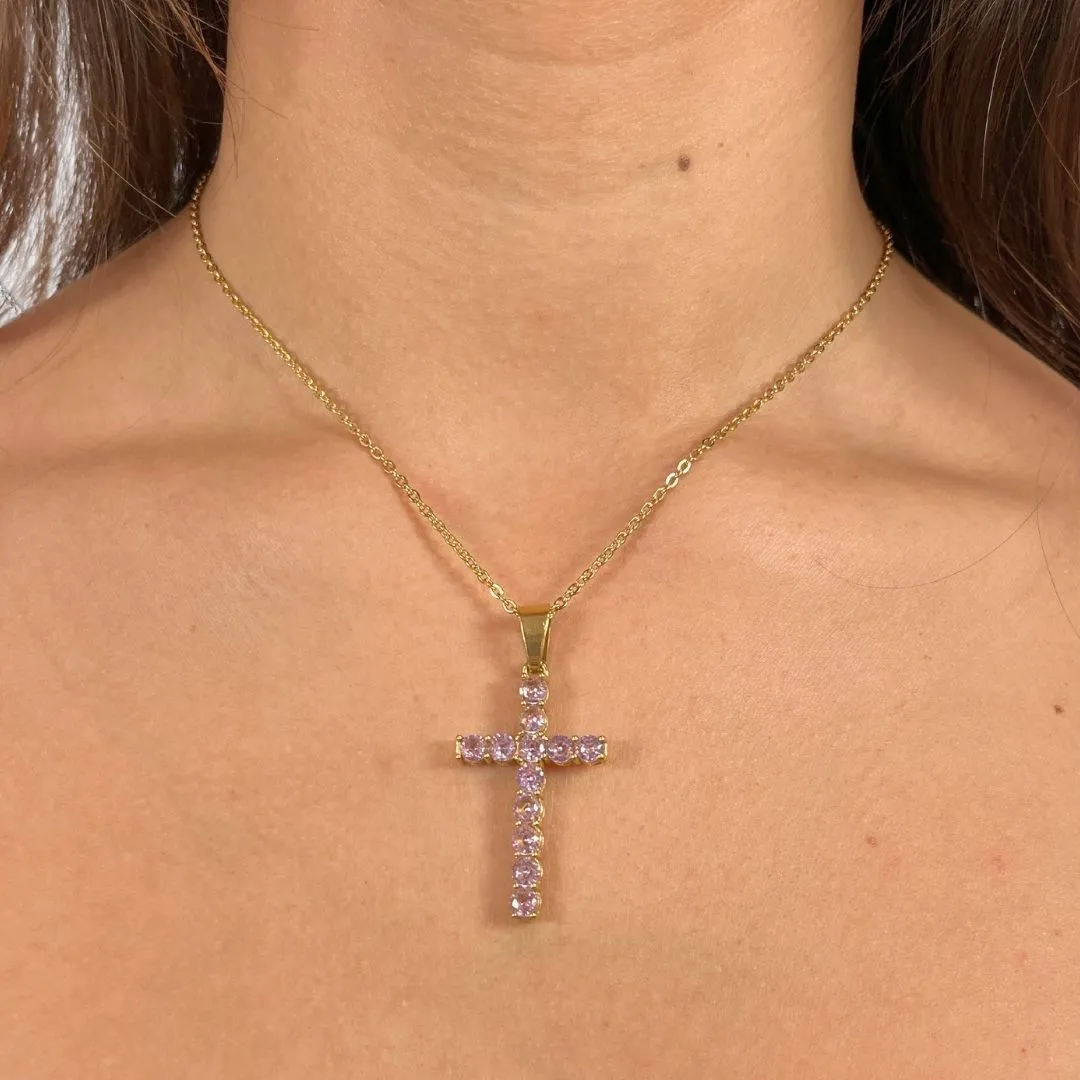 Cruz Necklace Pink
