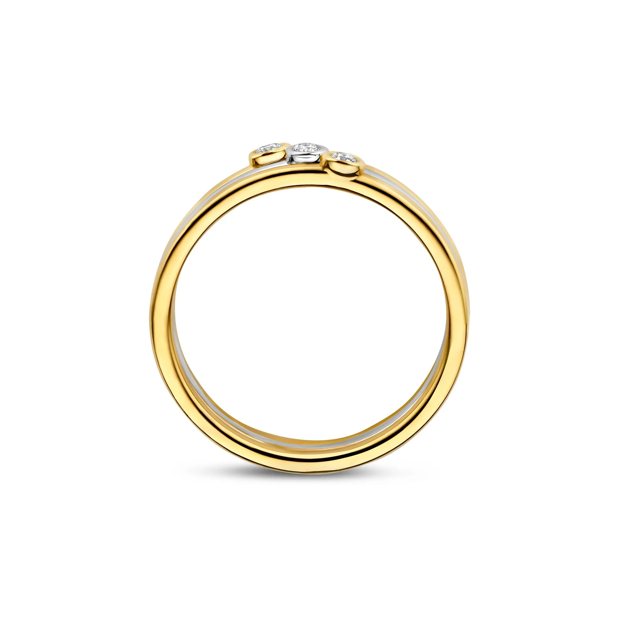 De la Paix Alaine 14 karat multi-colour ring with diamond 0.08 carat