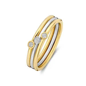 De la Paix Alaine 14 karat multi-colour ring with diamond 0.08 carat